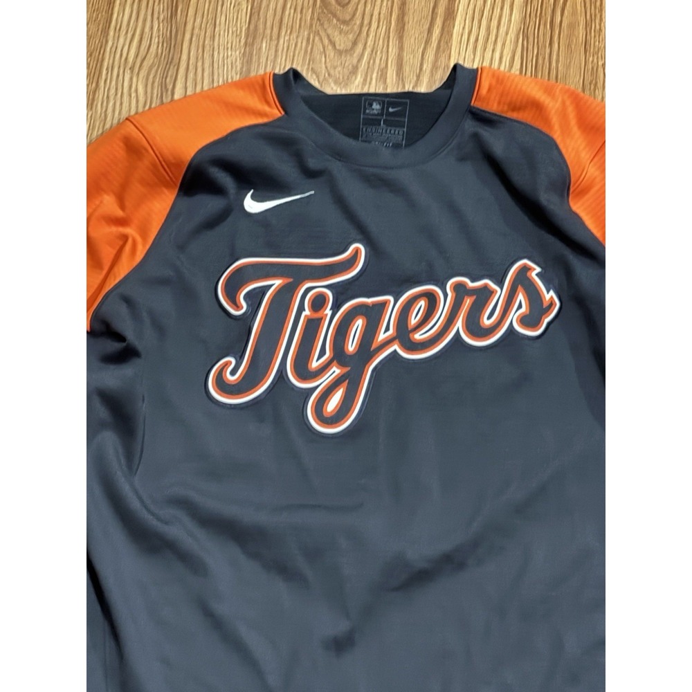Nike Detroit Tigers Team Issued Sweatshirt L Long Sleeve Baseball Engineered - Picture 2 of 4